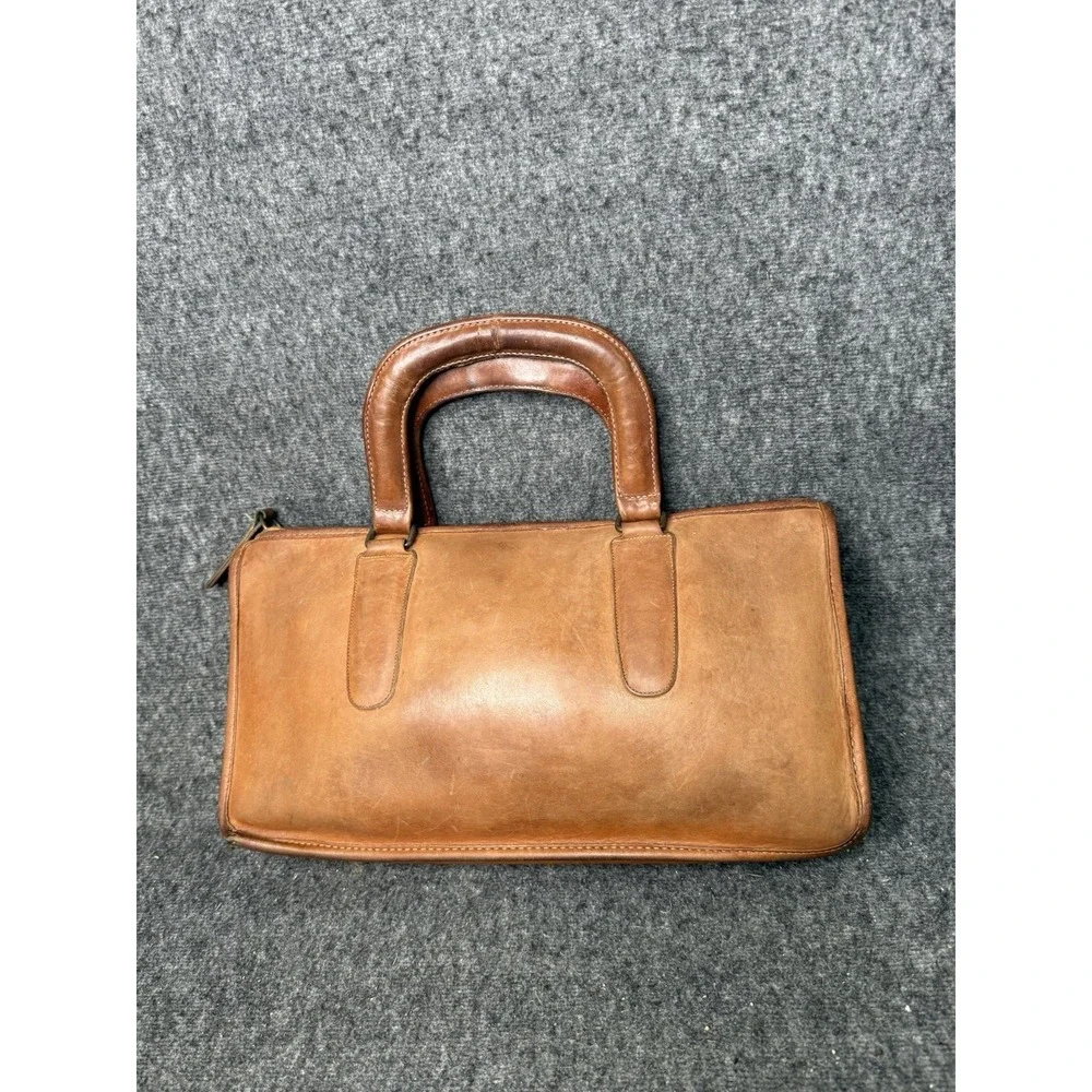 vtg 70s Coach NYC Glove Tanned Leather Doctor Slim Satchel Bag Tan USA